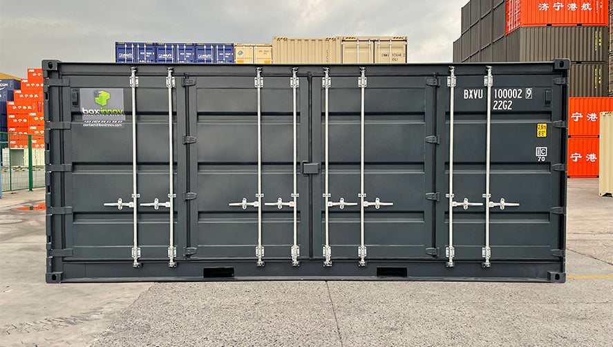 Contenedor marítimo High Cube de 20 pies Open Side (puertas laterales) – acceso completo lateral para carga industrial