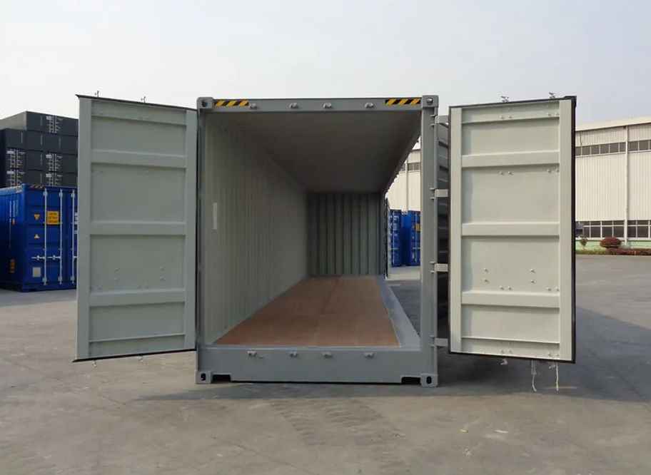 Contenedor marítimo High Cube de 40 pies Open Side (puertas laterales) – acceso lateral completo para uso industrial