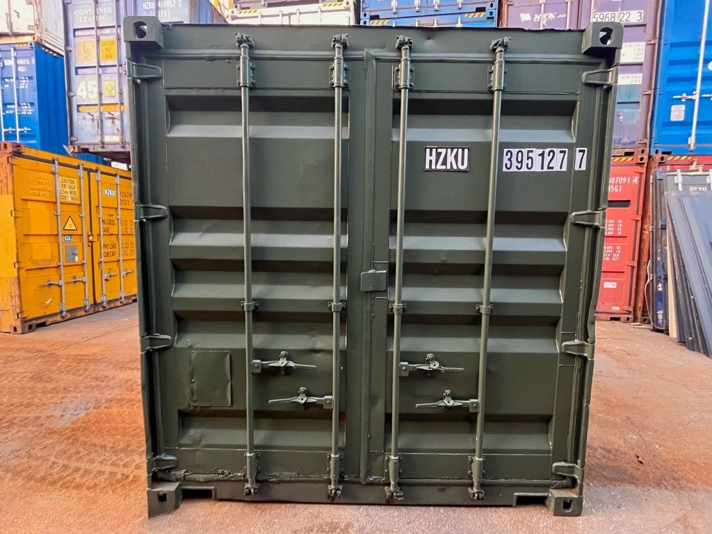 Contenedor marítimo usado de 10 pies (3 m) – HZKU 395 127-7 – almacenamiento económico y resistente