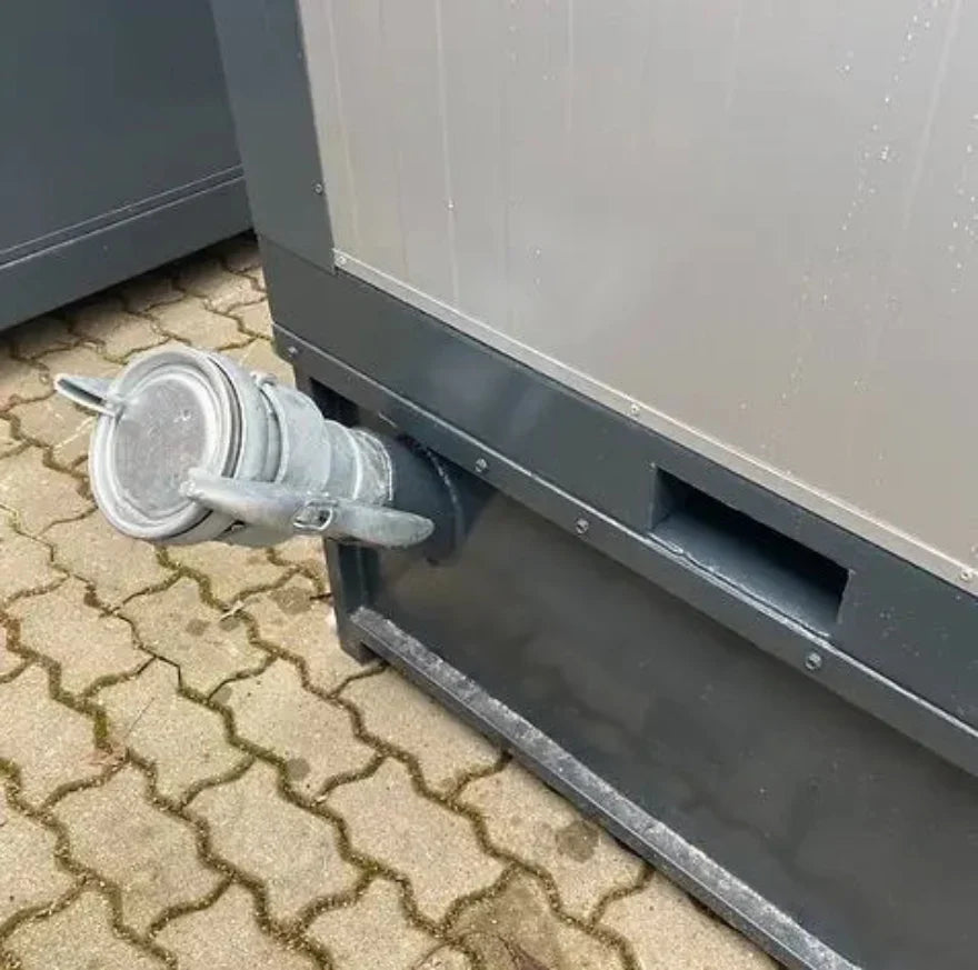 Contenedor sanitario WC Box 2x2 m con cabina doble – módulo prefabricado compacto con doble acceso para obra