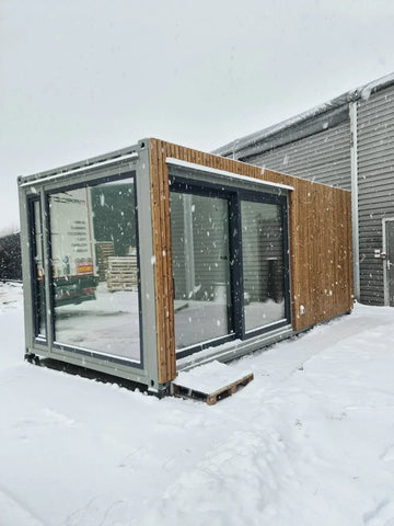 Flexicube L15 XL – módulo prefabricado habitable compacto con salón, cocina y baño integrado