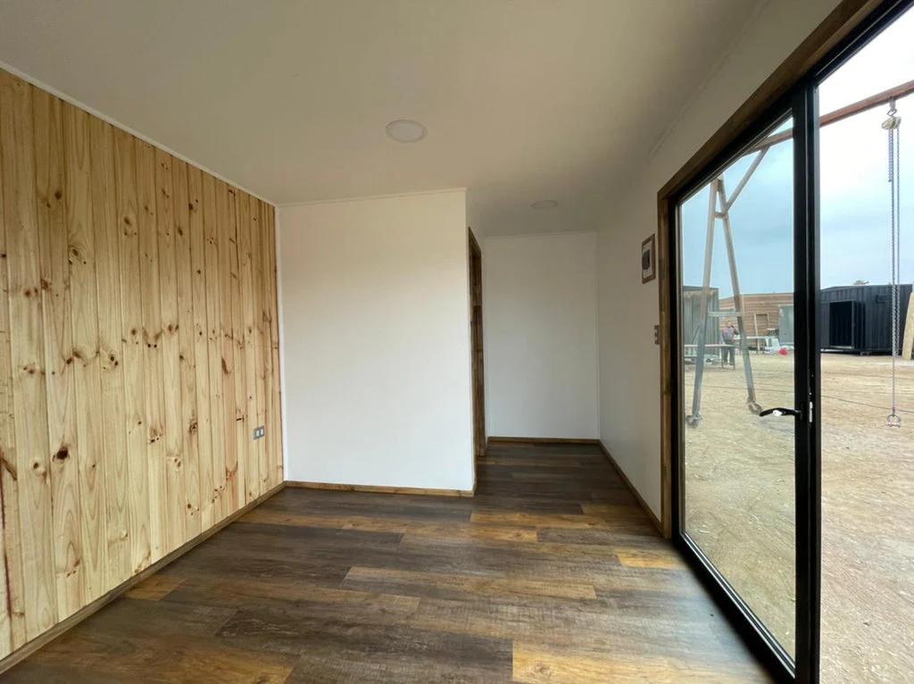 Módulo prefabricado Valdivia 18 m² – espacio compacto con diseño moderno, dormitorio y baño completo
