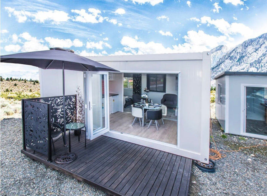 Módulo prefabricado tipo casa contenedor – espacio modular habitable para uso temporal, oficina o alojamiento